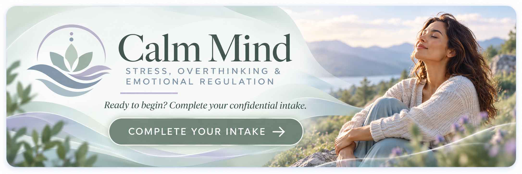 Calm Mind hypnotherapy intake for stress, overthinking and emotional regulation