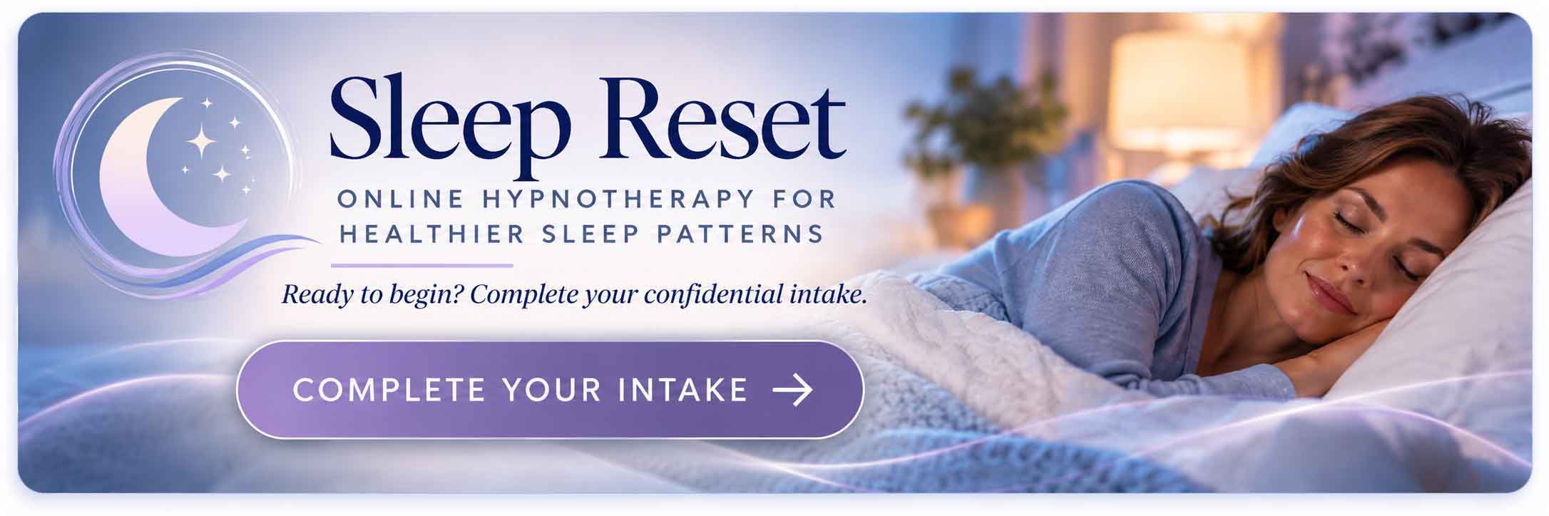 Sleep Reset online hypnotherapy intake for healthier sleep patterns